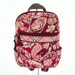 Vintage Vera Bradley Raspberry Fizz Paisley & Pink Plaid Quilted Mini Backpack